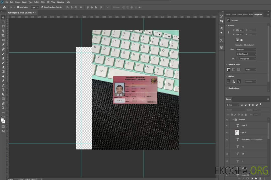 Photolook recto du permis de conduire centrafricain template Photolook recto du permis de conduire centrafricain template